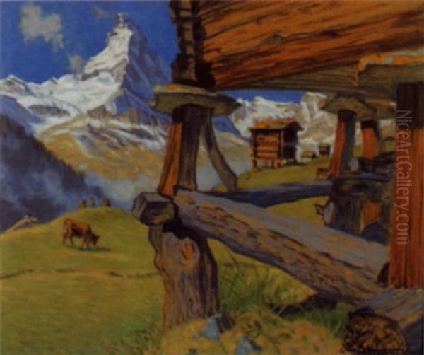 Bei Zermatt Oil Painting by Waldemar Theophil Fink