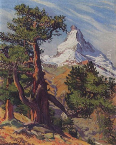 Arv Mit Matterhorn Auf Rittelalp Oil Painting by Waldemar Theophil Fink