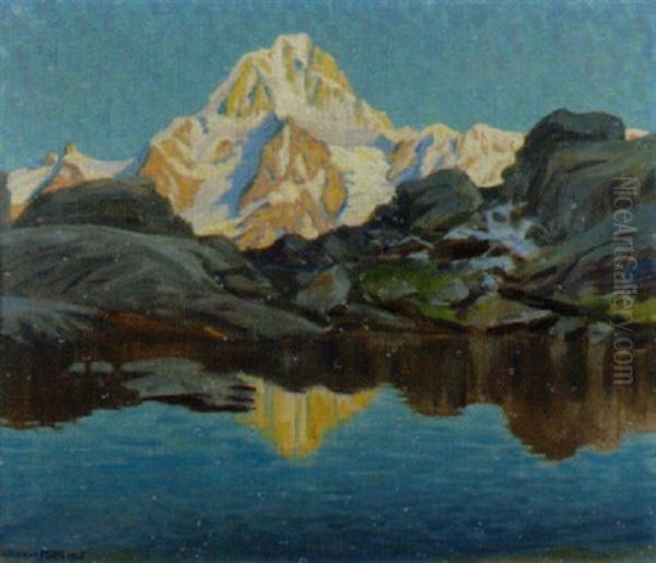 Bietschhorn Vom Schwarzsee Aus Oil Painting by Waldemar Theophil Fink