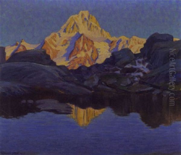 Bieschhorn Vom Schwarzsee Aus Oil Painting by Waldemar Theophil Fink