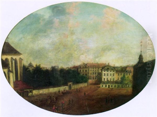 Arsenalsgatan Tukholmassa Oil Painting by Gustaf Wilhelm Finnberg