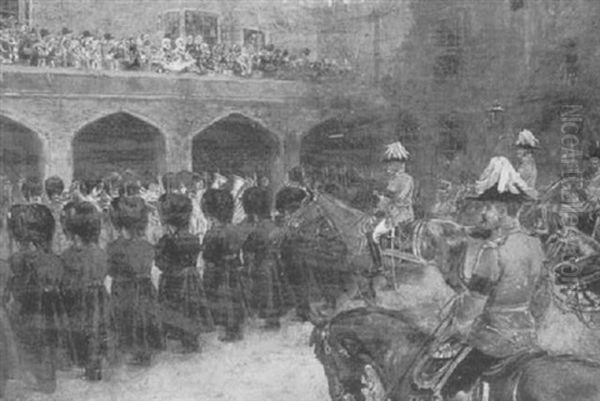 The Proclamation Of King Edward Vii At St. James' Palace,   Jan 24 1901 Oil Painting by Joseph Finnemore