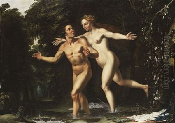 Hermaphroditos Und Salmakis Oil Painting by Louis (Ludovico) Finson