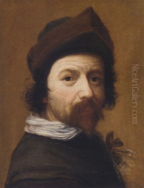 Portrait Of A Man Wearing A Felt Hat Oil Painting by Louis (Ludovico) Finson