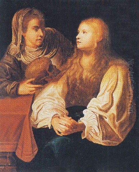 Martha Showing The Vanities Of The World To Mary Magdalena Oil Painting by Louis (Ludovico) Finson