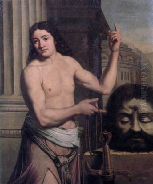 David With The Head Of Goliath Oil Painting by Louis (Ludovico) Finson