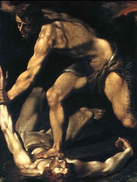 Cain Slaying Able Oil Painting by Louis (Ludovico) Finson