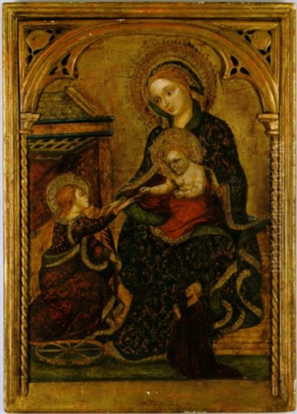 Lo Sposalizio Mistico Di Santa Caterina Oil Painting by Jacobello Del Fiore