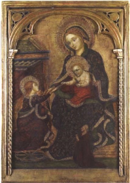 Mariage Mystique De Sainte Catherine Et Une Donatrice Oil Painting by Jacobello Del Fiore