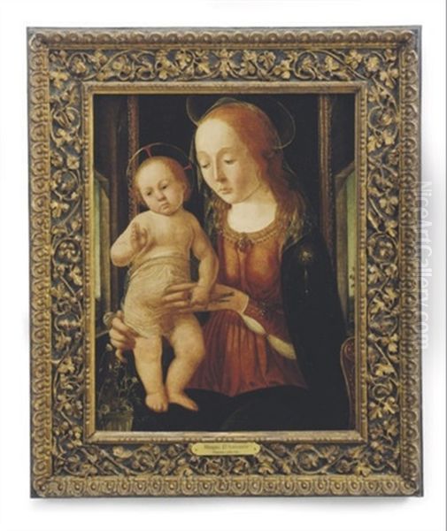 Madonna And Child Holding A Finch Oil Painting by Biago d'Antonio da Firenze