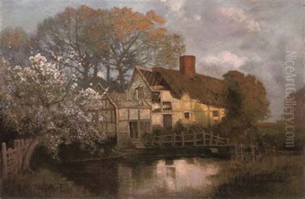 Evening On The River Oil Painting by Walter Alfred Firkins