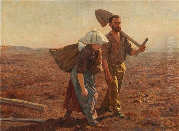 After Work Is Finished Oil Painting by Walter Firle