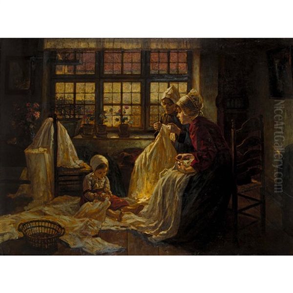 Die Nahstunde Oil Painting by Walter Firle