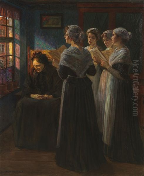 Das Standchen Oil Painting by Walter Firle