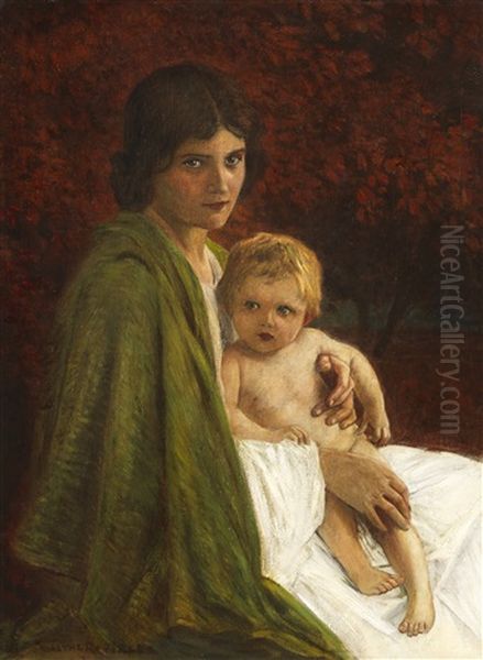 Mutter Mit Kind Oil Painting by Walter Firle