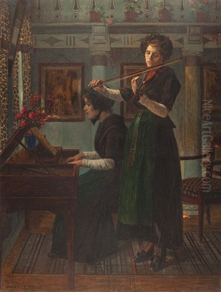 Musikprobe Im Haus Des Kunstlers In Seeshaupt Am Starnberger See Oil Painting by Walter Firle