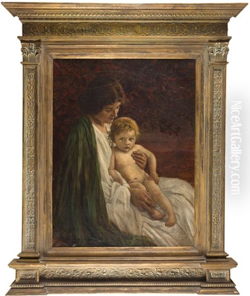 Madonna Im Buchenlaub Oil Painting by Walter Firle