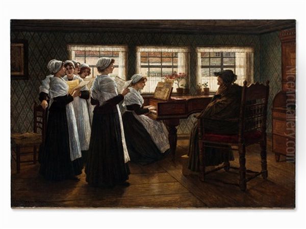 Morning Prayer Oil Painting by Walter Firle