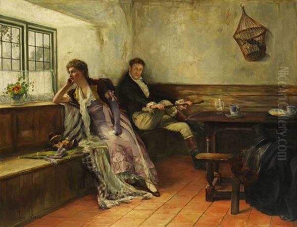 Die Unterbrochene Hochzeitsreise Oil Painting by Walter Firle