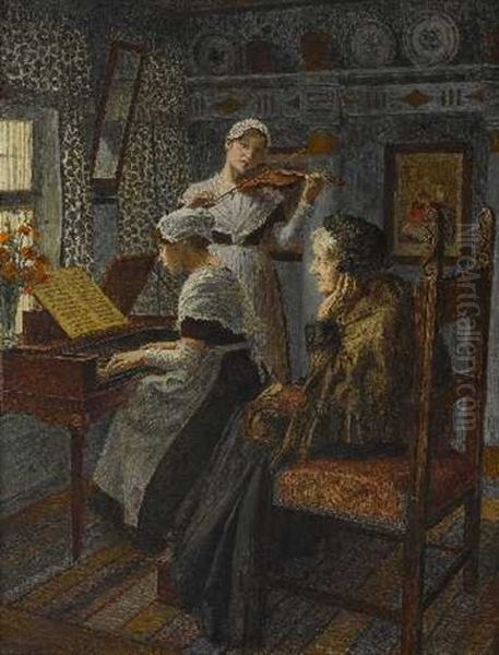 Hausmusik Oil Painting by Walter Firle