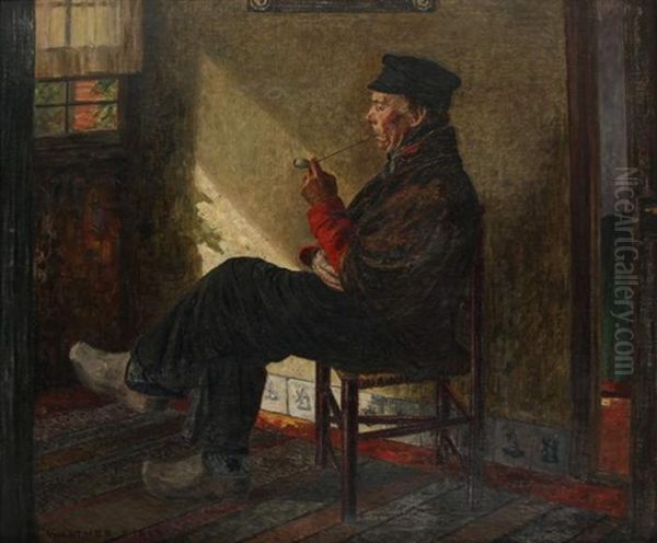 Der Pfeifenraucher Oil Painting by Walter Firle