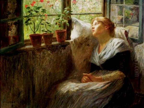 Contemplation Oil Painting by Walter Firle