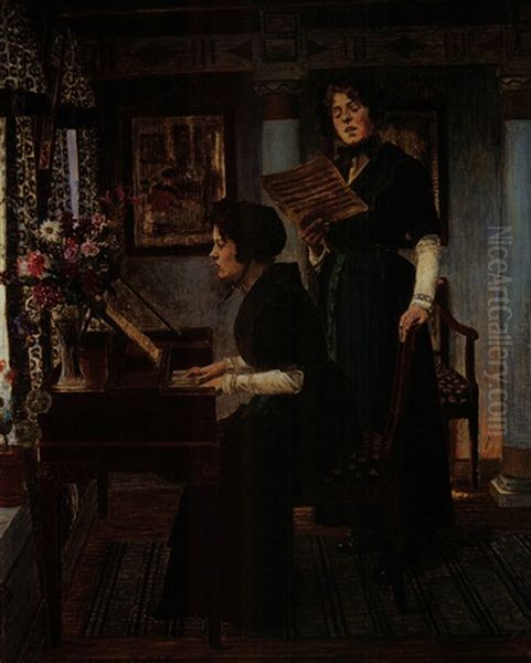 Gesangstunde Oil Painting by Walter Firle