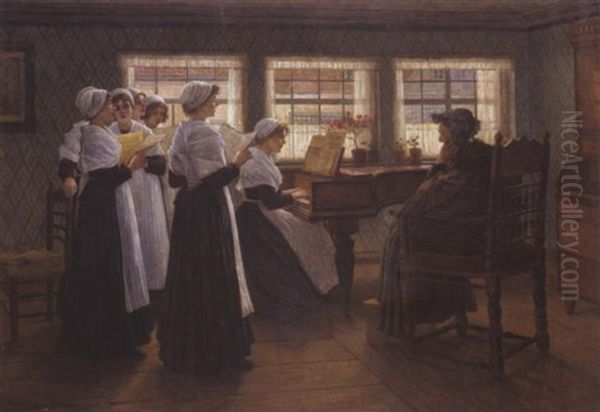 Die Gesangsstunde Oil Painting by Walter Firle