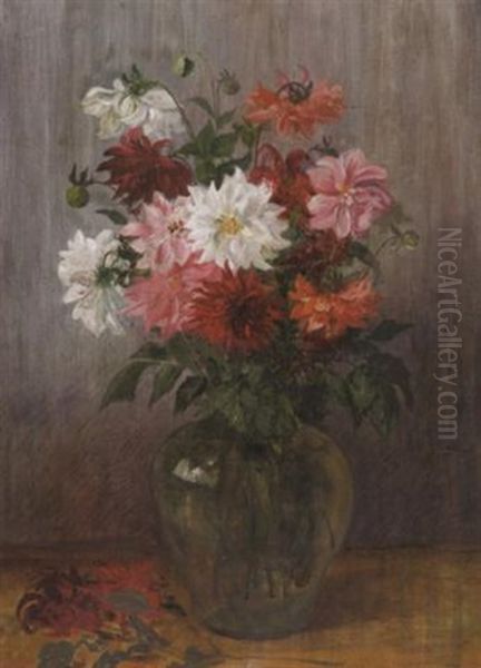 Stilleben Mit Chrysanthemen Oil Painting by Walter Firle