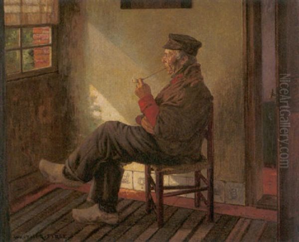 Pfeiferauchender Hollander Beim Musiggang Oil Painting by Walter Firle