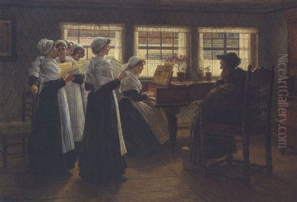 Gesangstunde Oil Painting by Walter Firle