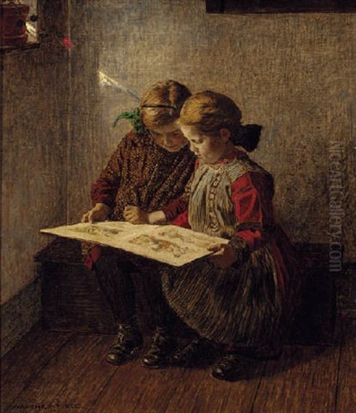 The Story Book Oil Painting by Walter Firle