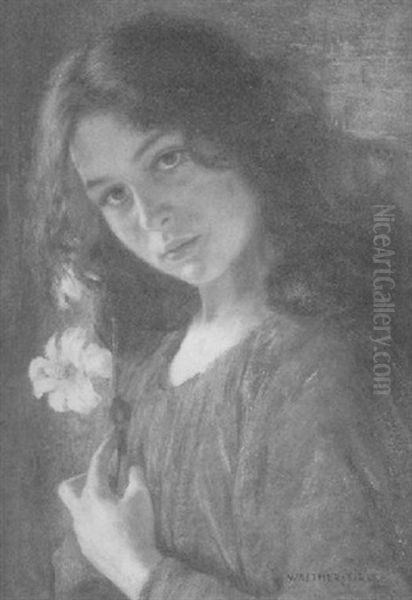 Junges Madchen Mit Blumen Oil Painting by Walter Firle