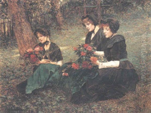 Gathering Flowers Oil Painting by Walter Firle