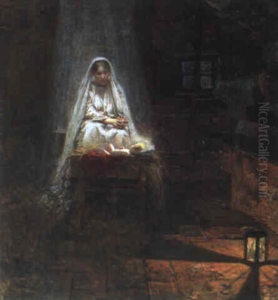 Christkind In Der Krippe Oil Painting by Walter Firle