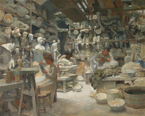 The Studio Of Caster Sadaune Oil Painting by Claude Firmin