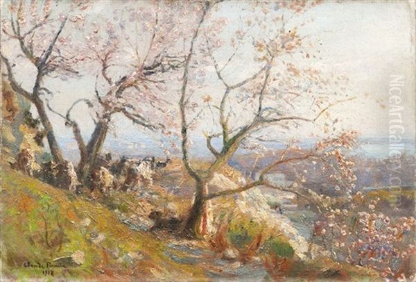 Bergeres Sur Les Hauteurs Du Rhone Oil Painting by Claude Firmin