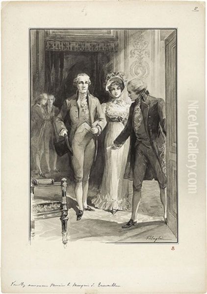 Venisburg Annuncia Monsieur Et Madame La Marquise De Travaillon Oil Painting by Maglin Firmin