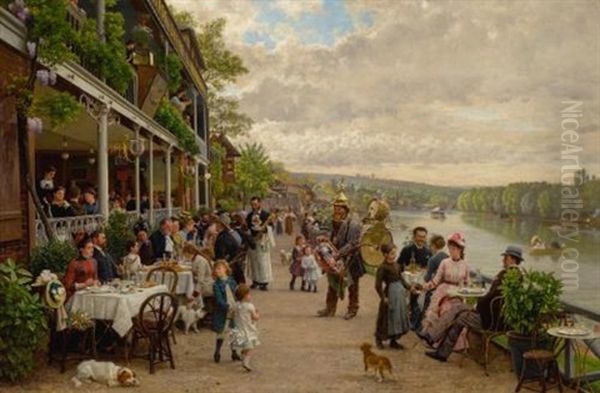 Le Dimanche Au Bas-meudon Oil Painting by Marie Francois Firmin-Girard