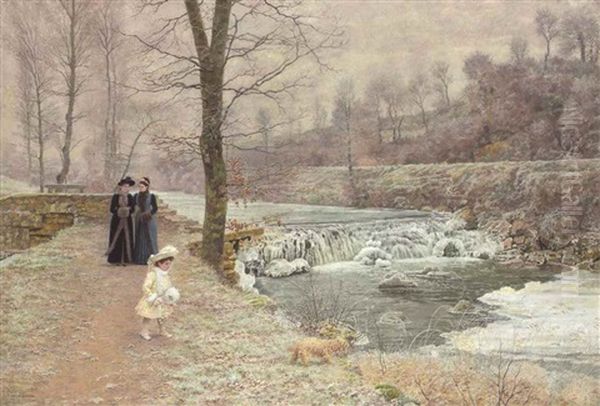 Promenade D'hiver Oil Painting by Marie Francois Firmin-Girard