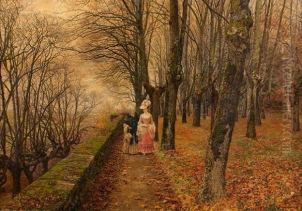 Promenade En Automne Oil Painting by Marie Francois Firmin-Girard