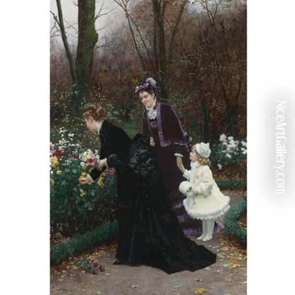 Le Jardin De La Marraine Oil Painting by Marie Francois Firmin-Girard