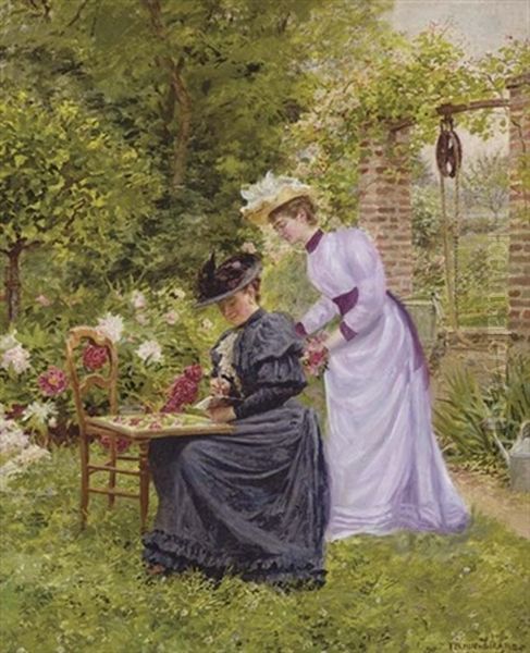 Dans Le Jardin Oil Painting by Marie Francois Firmin-Girard