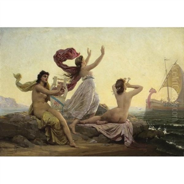 Ulysses And The Sirens Oil Painting by Marie Francois Firmin-Girard