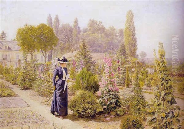 In The Garden Oil Painting by Marie Francois Firmin-Girard