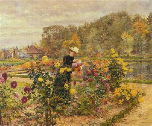 In The Garden Oil Painting by Marie Francois Firmin-Girard