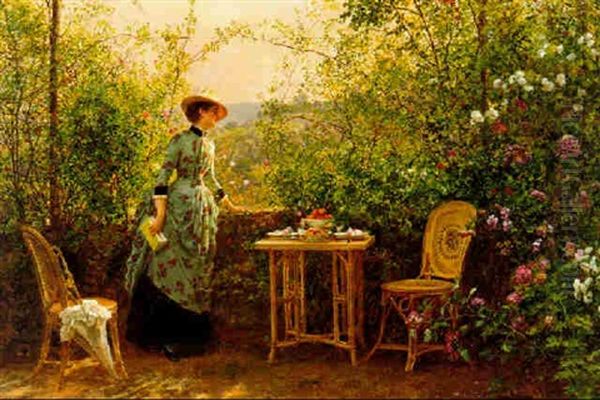 Madame Firmin-girard Dans Son Jardin Oil Painting by Marie Francois Firmin-Girard