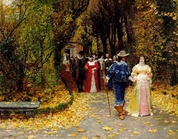 Les Fiances Oil Painting by Marie Francois Firmin-Girard