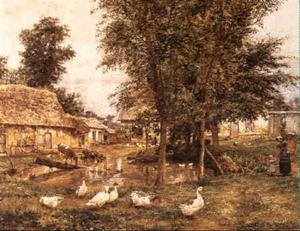 La Ferme Oil Painting by Marie Francois Firmin-Girard