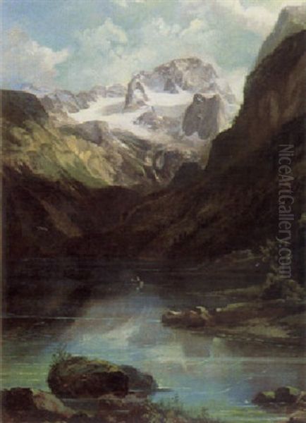 Dachstein Und Hinterer Gosausee by Johann Fischbach